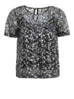 Blusa in tulle con fiorellini