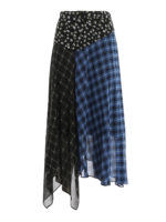 Gonna ampia in chiffon patchwork