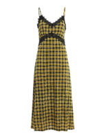 Maxi abito in jersey di viscosa a quadri