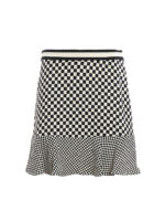 Minigonna a motivo geometrico con balza