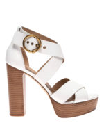 Sandali Leia in pelle con plateau