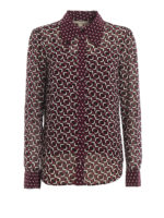 Camicia in crepe con motivo geometrico