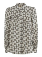 Camicia in misto seta con motivo