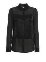 Camicia con pannelli in raso