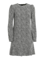 Abito in cady stampato con balza