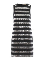 Abito in jersey con applicazioni geometriche