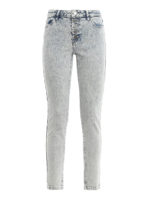 Jeans a vita alta in denim slavato