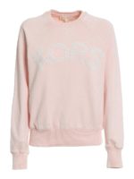 Felpa in cotone con logo impreziosito