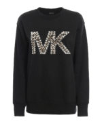 Felpa con patch MK animalier borchiato