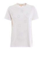 T-shirt con logo borchiato