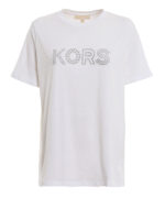 T-shirt bianca con borchie