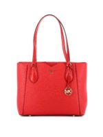 Borsa Mae media rossa in pelle a grana