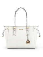 Borsa in pelle Voyager media bianca