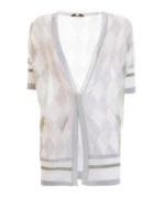Cardigan fantasia rombi argentati