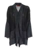 Cardigan nero con lame nero e blu