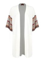 Cardigan bianco con dettaglio a righe