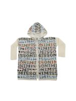 Cardigan bianco intarsi logo