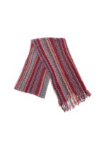 Sciarpa in maglia sui toni del rosso e blu