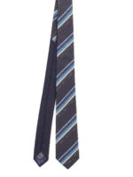 Cravatta regimental in seta blu