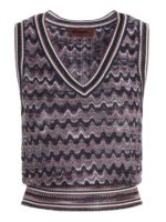 Top intarsiato chevron marrone