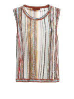 Top in jacquard con fantasia multicolore