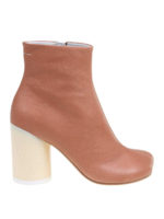 Tronchetti in pelle con punta quadrata