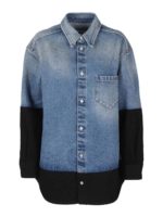 Giacca camicia in denim bicolor