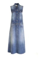 Abito lungo in denim blu
