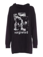 Abito t-shirt nero con stampa