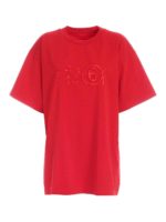 T-shirt con ricamo logo rossa