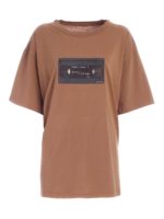 T-shirt marrone con stampa frontale