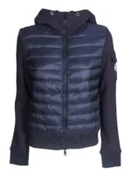 Cardigan con cappuccio imbottito blu