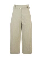 Pantaloni crop color khaki