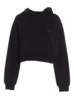 Felpa crop logata nera