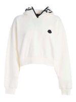 Felpa crop color avorio logata