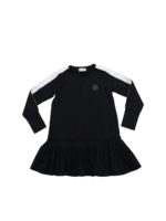 Abito manica lunga nero con bande logate