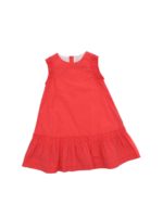 Abito smanicato in puro cotone rosa fluo