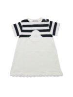 Abito bianco e blu a righe