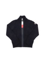 Cardigan blu con patch logo