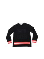 Felpa nera con dettagli in mesh