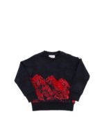 Felpa blu con stampa flock