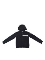 Felpa nera con banda a contrasto