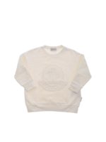 Felpa bianca con logo tono su tono