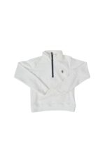 Felpa in pile bianco con zip