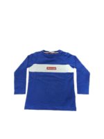 T-shirt bluette con patch logo