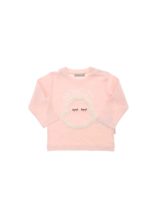 T-shirt rosa con inserto in eco-pelliccia