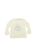 T-shirt color avorio con logo argentato