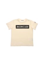 T-shirt color avorio con stampa logo