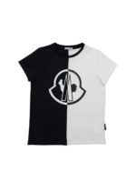 T-shirt nera e bianca stampa Moncler