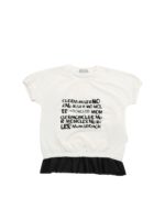 T-shirt bianca Moncler con balza sul fondo